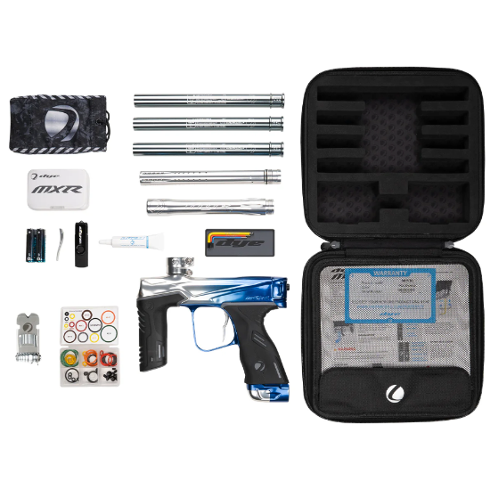 Dye MXR Paintball Gun - Arctic Clear/Blue Fade Polished