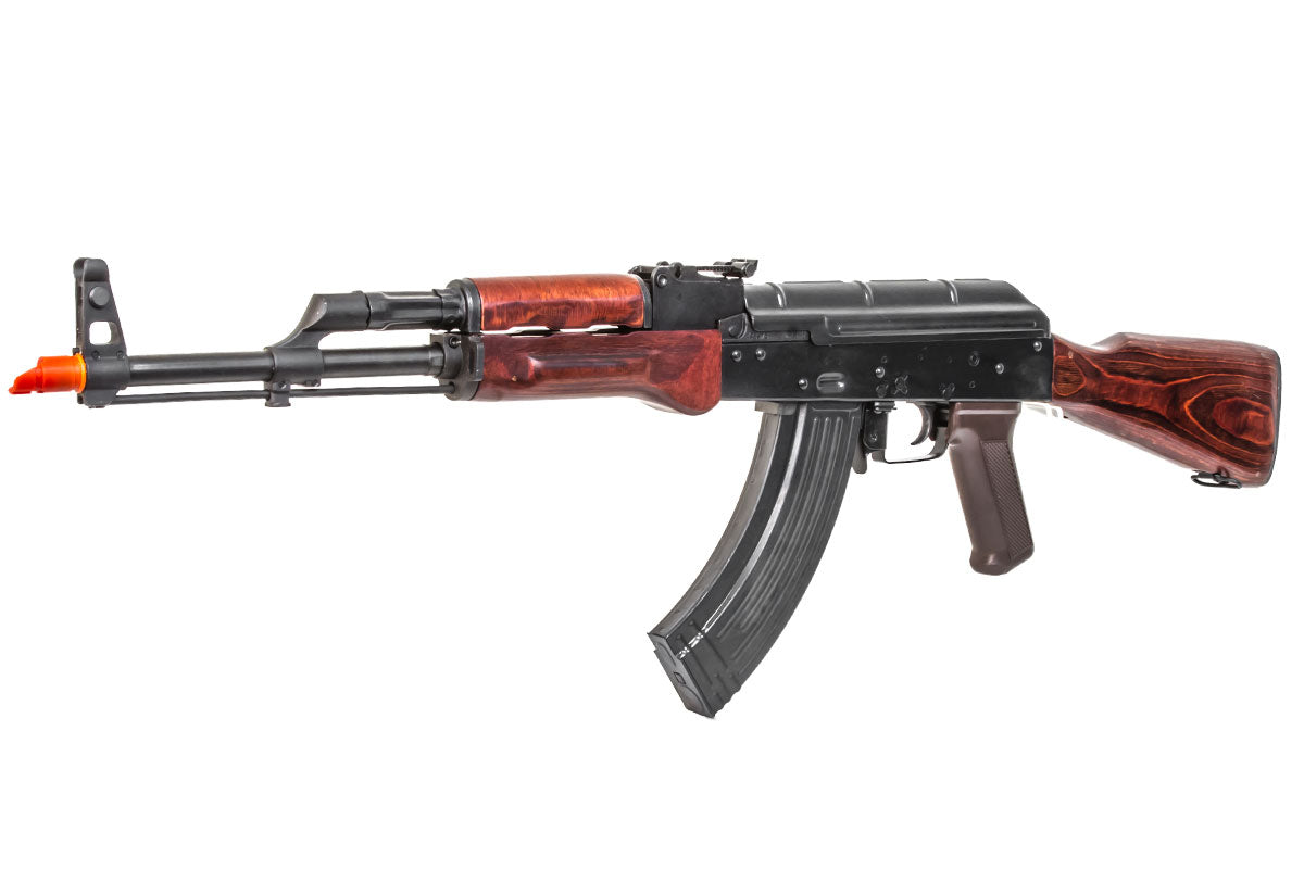 E&L AKM AK-47 AEG Essential Version Airsoft Rifle w/Real Wood Furniture - Black