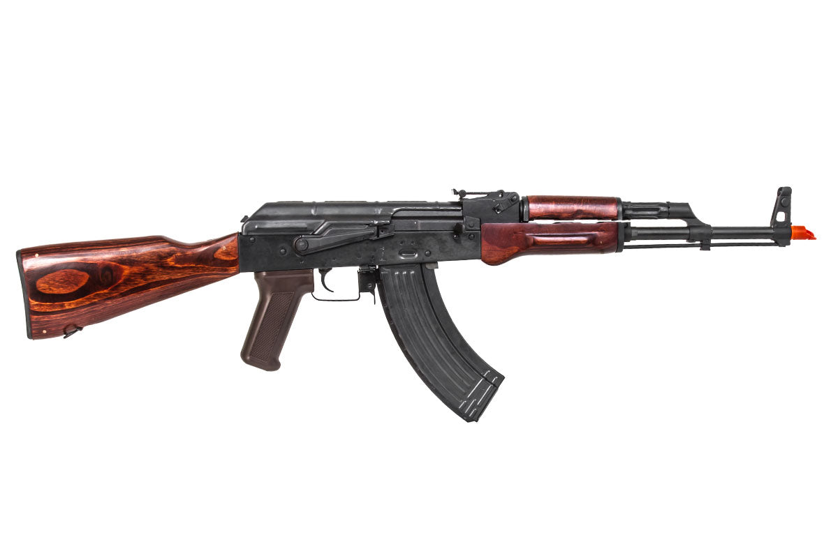 E&L AKM AK-47 AEG Essential Version Airsoft Rifle w/Real Wood Furniture - Black