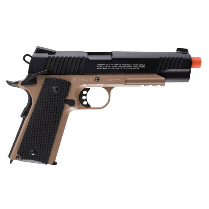 Elite Force 1911 TAC Co2 Gas Blowback Airsoft Pistol – Black/Dark Earth