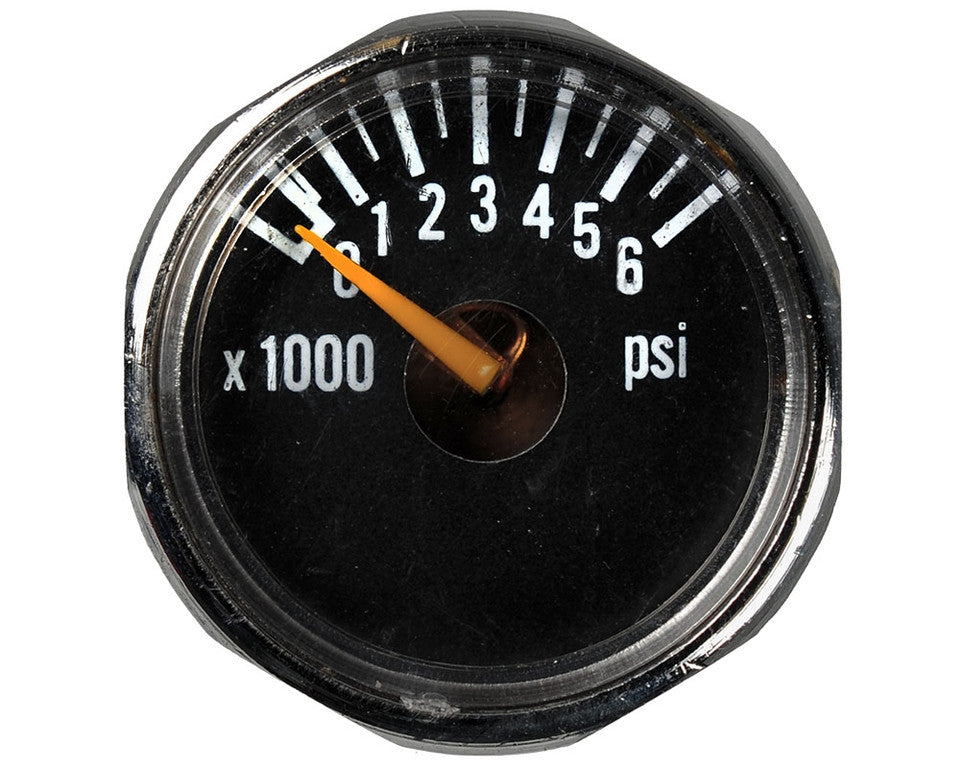 Empire Compressed Air Tank Regulator Pressure Gauge 0-6000psi 1" - Nickel