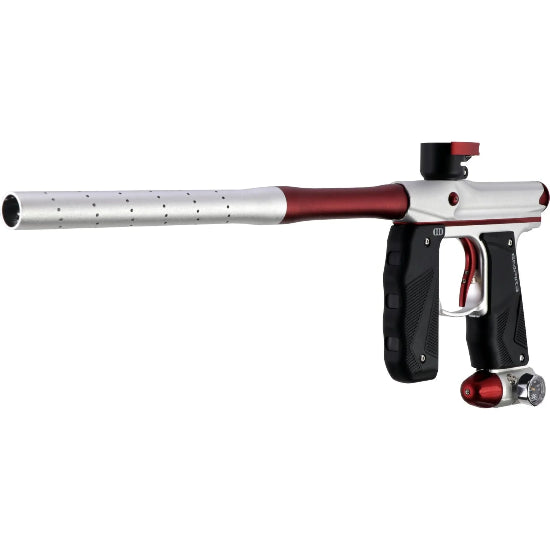 Empire MINI GS Paintball Gun w/2 Piece Barrel Kit - Dust Silver/Red