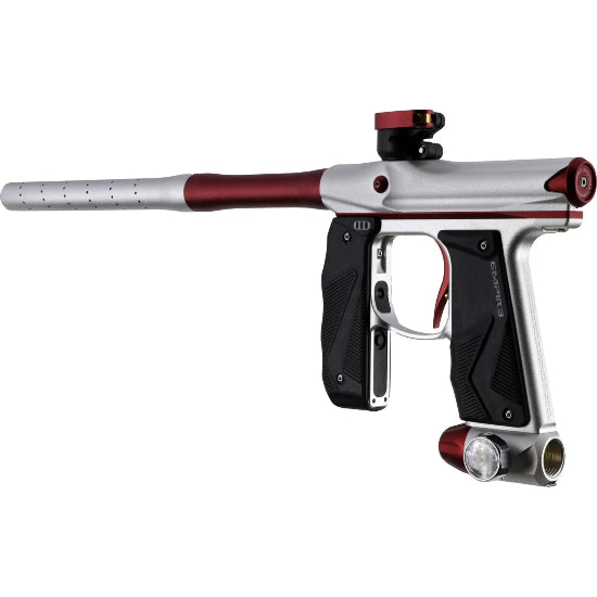 Empire MINI GS Paintball Gun w/2 Piece Barrel Kit - Dust Silver/Red