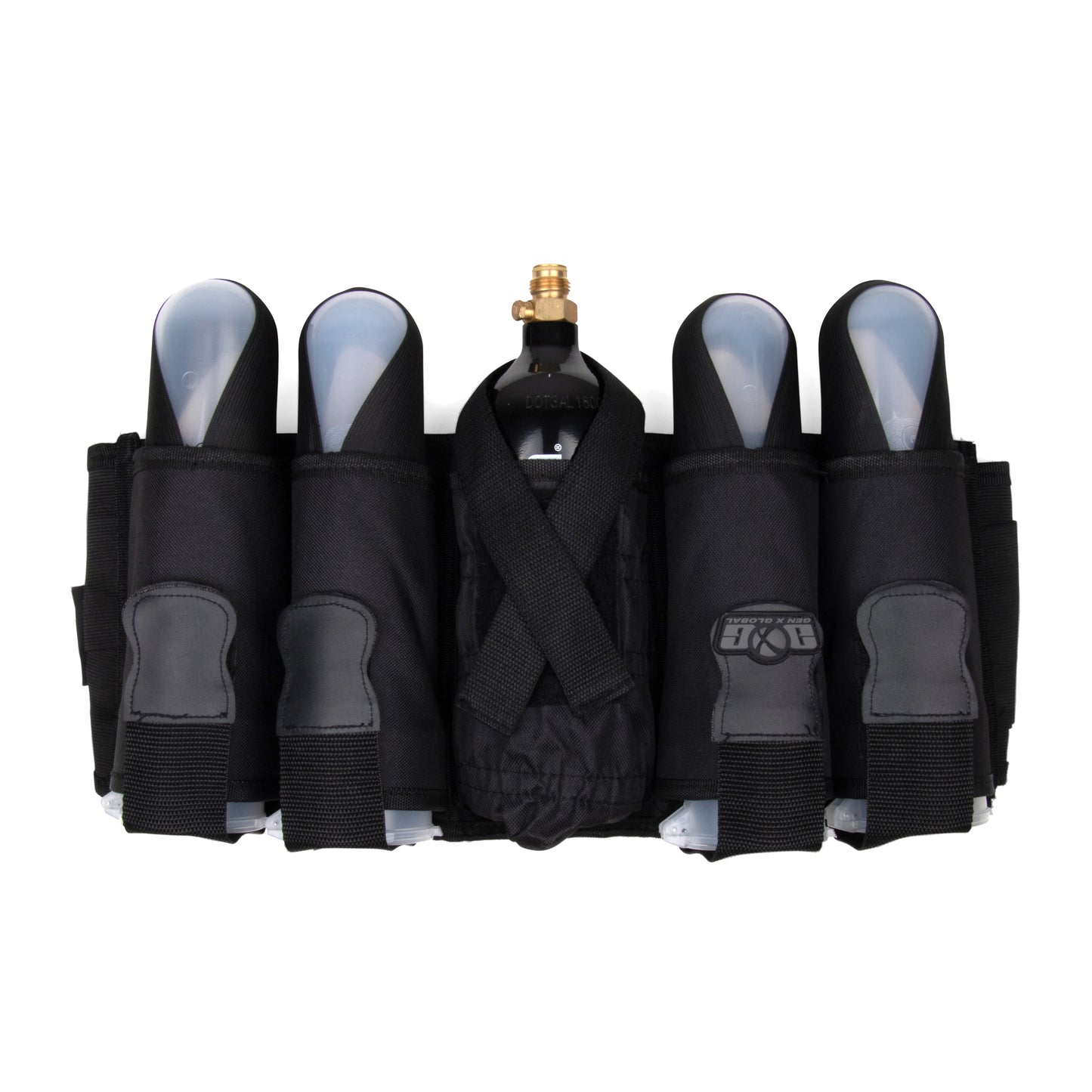 GXG 4+1 Vertical Paintball Pod Pack Harness - Black