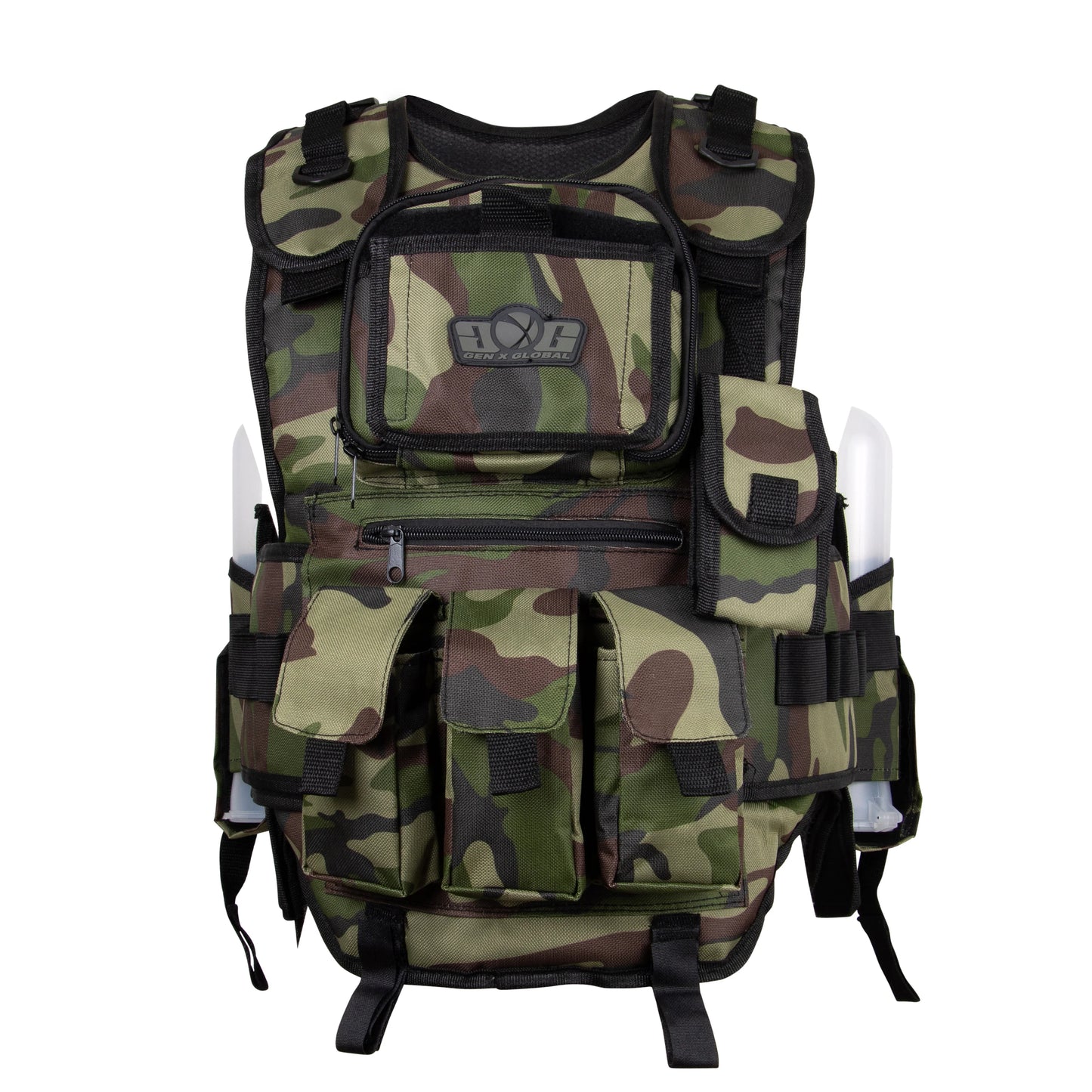 GXG Deluxe Tactical Vest Paintball Harness - Woodland Camo