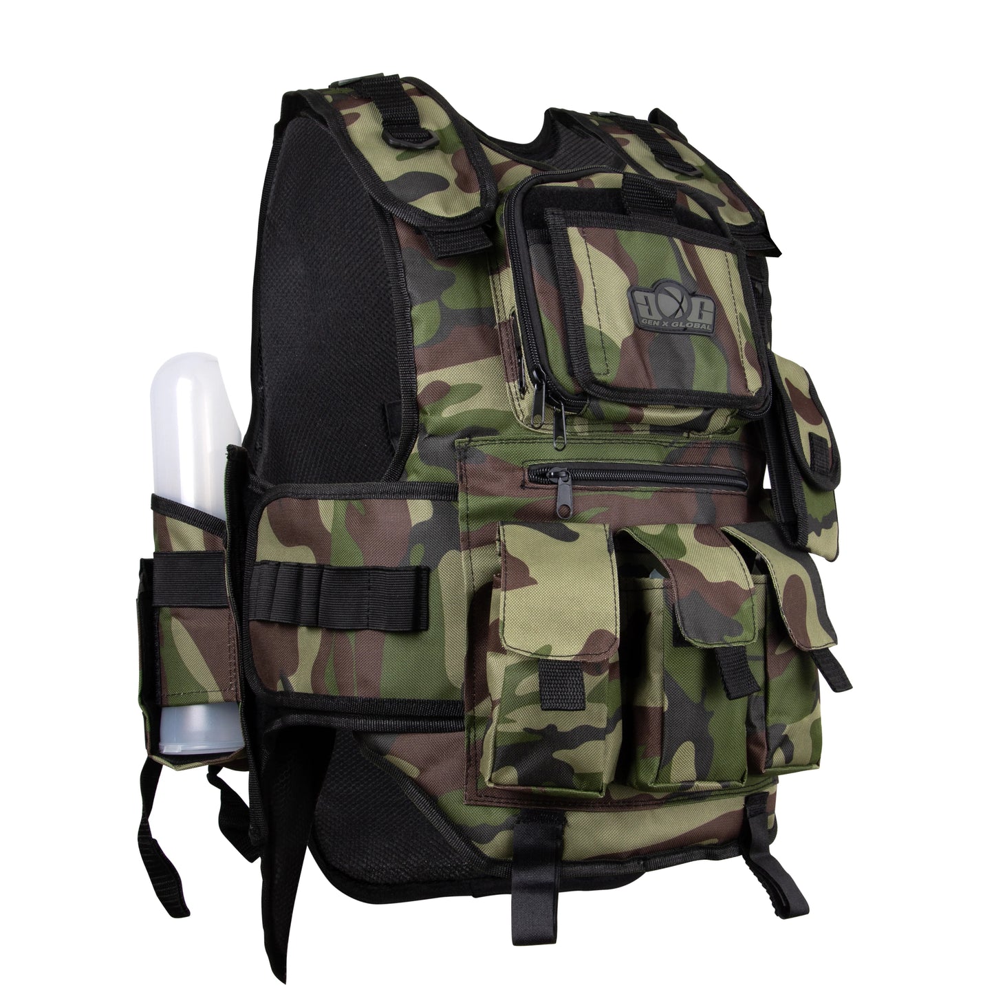 GXG Deluxe Tactical Vest Paintball Harness - Woodland Camo