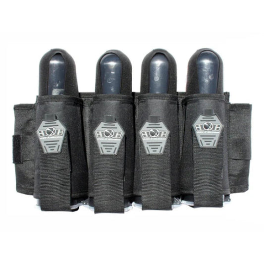 GXG 4 Pod Deluxe Vertical Paintball Harness (Includes 4 Pods) - Black
