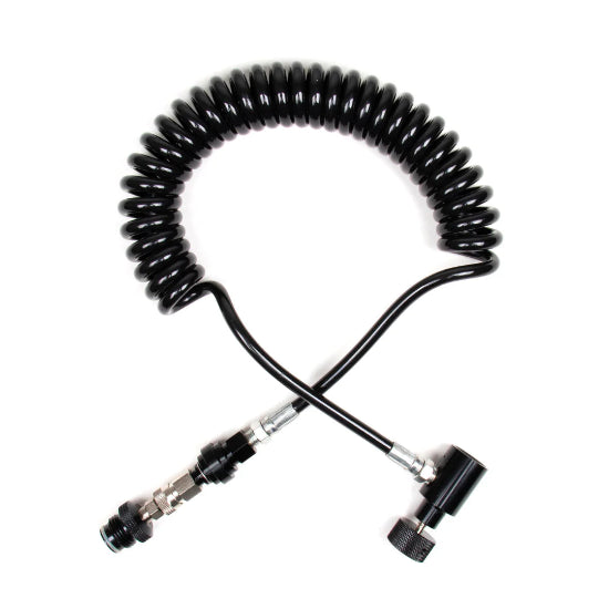 GXG Coiled Remote Coiled Hose Line with QD Quick Disconnect and Slide Check
