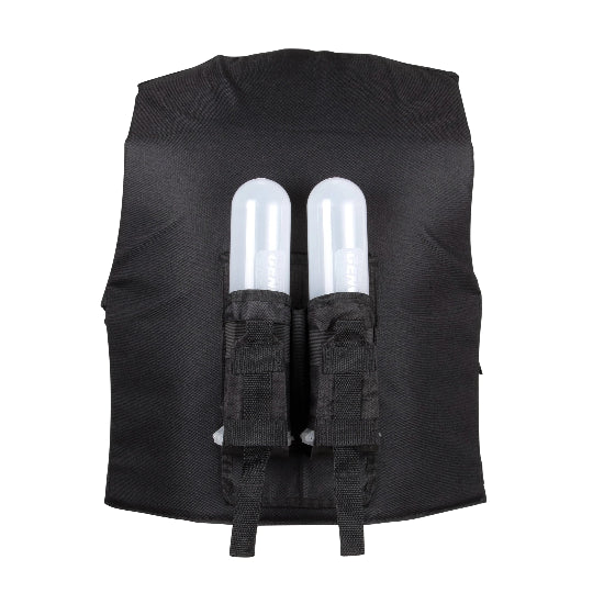 GXG Reversible Padded Tactical Paintball Vest with 2+1 Pod Harness Black / Woodland