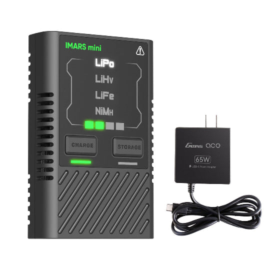 Gens Ace LiPo/LiHV/LiF3/2-12S NiMH iMars Mini G-Tech USB-C 2-4S 60W Battery Charger
