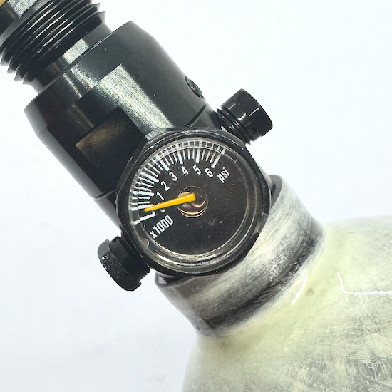 HK Army Compressed Air Tank Regulator Pressure Micro Gauge 0-6000psi 3/4" - Black