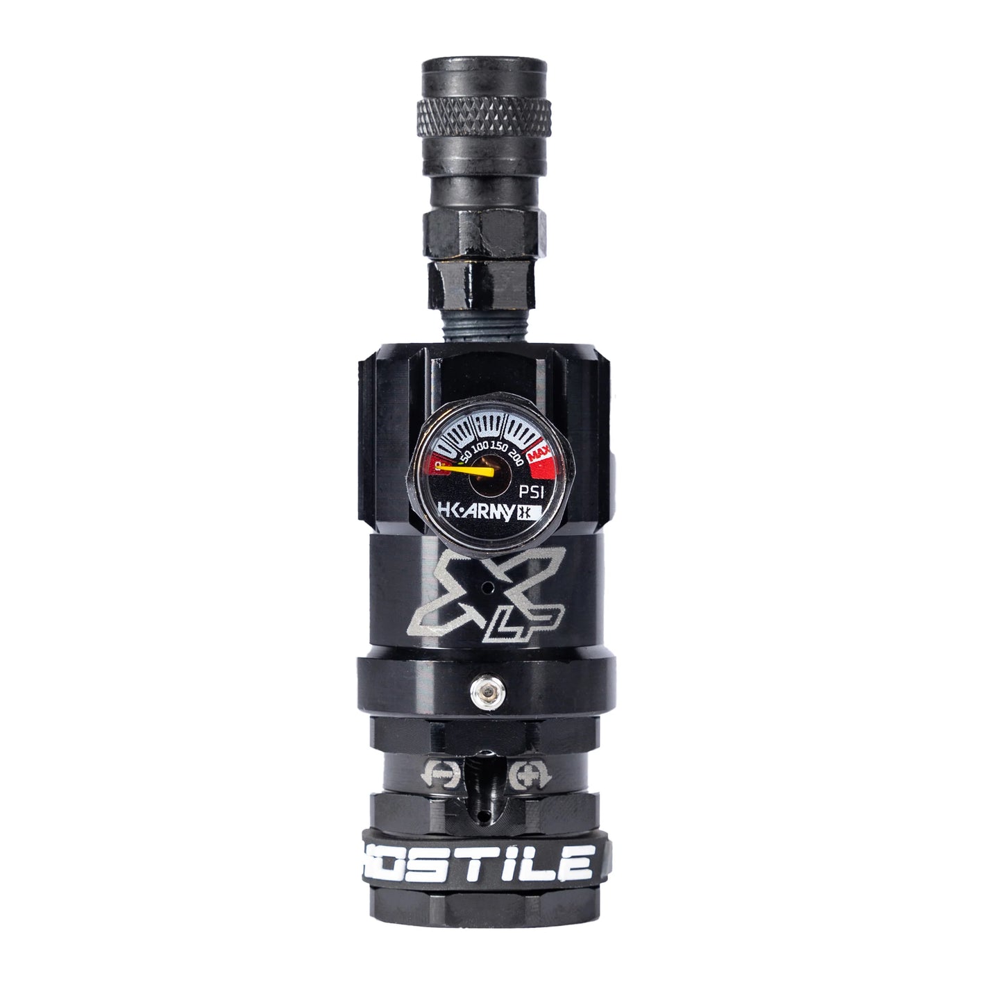 HK Army Hostile Airsoft XLP HPA Adjustable Tank Regulator (Top Port Quick-Disconnect) - Black