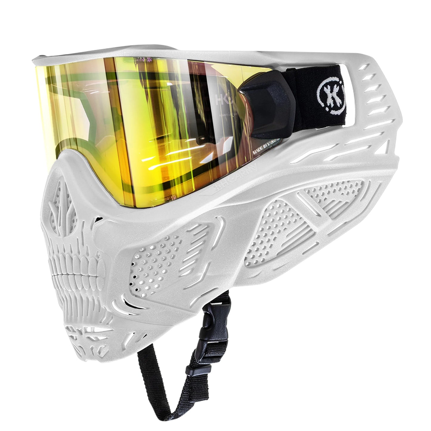 HK Army HSTL SKULL Thermal Goggle System - White w/Gold Lens (Saint)