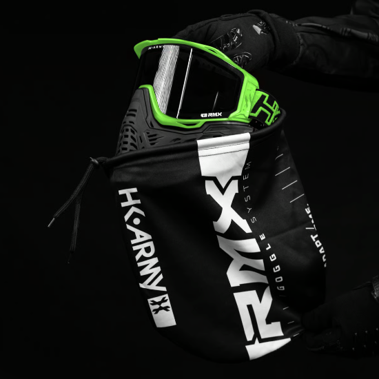 HK Army RMX Paintball Goggle Mask Lime Goggle Bag