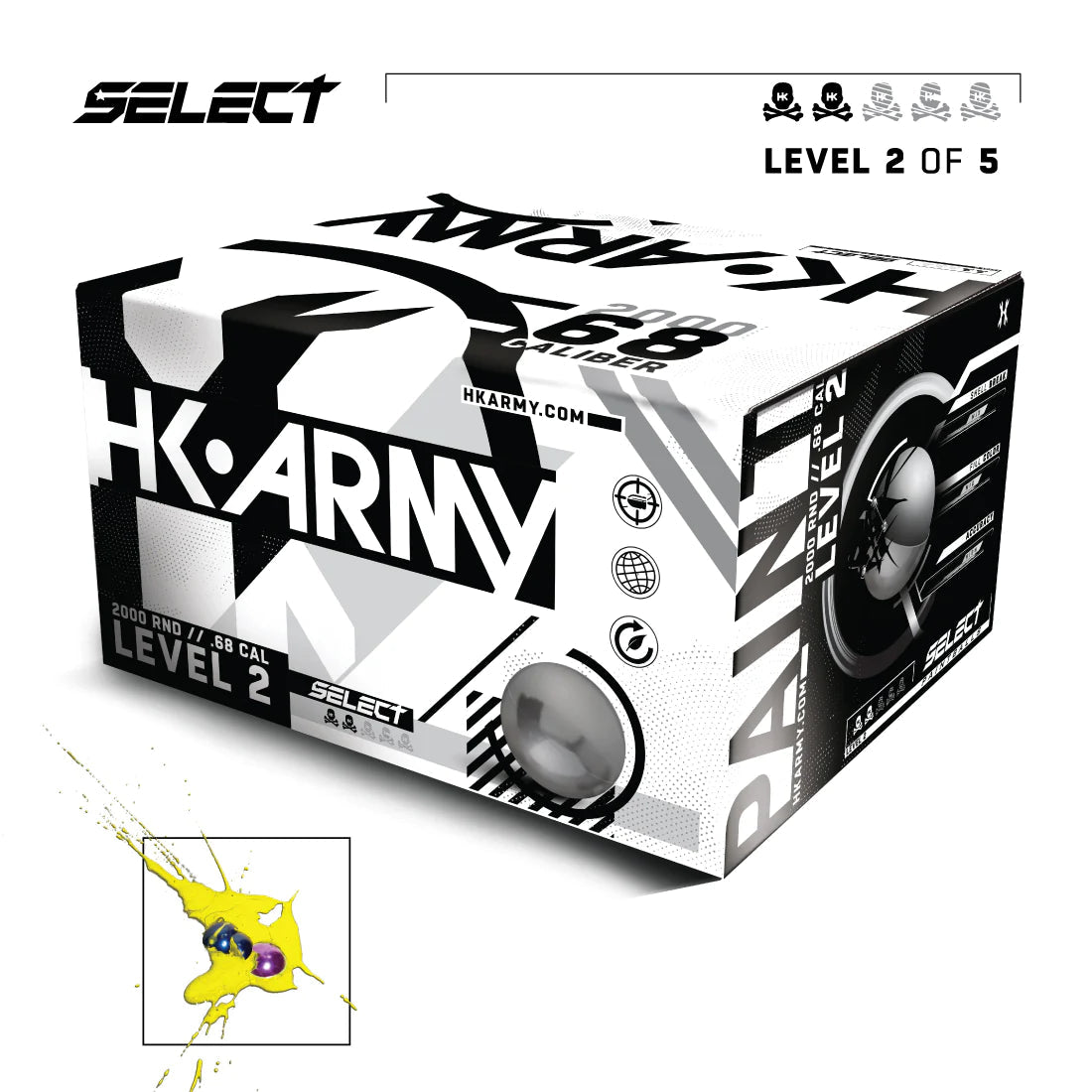 HK Army Select Level 2 .68 Caliber Paintballs 2000 Rounds