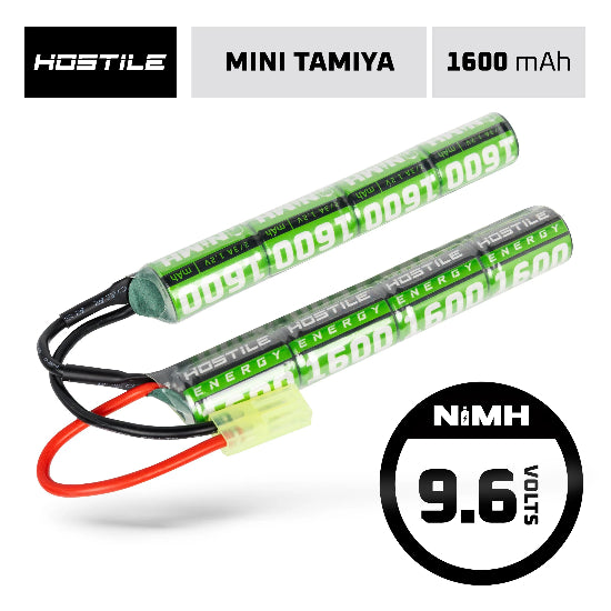 Hostile Energy NiMH Battery 9.6v 1600mAh Split (Mini Tamiya Connector)
