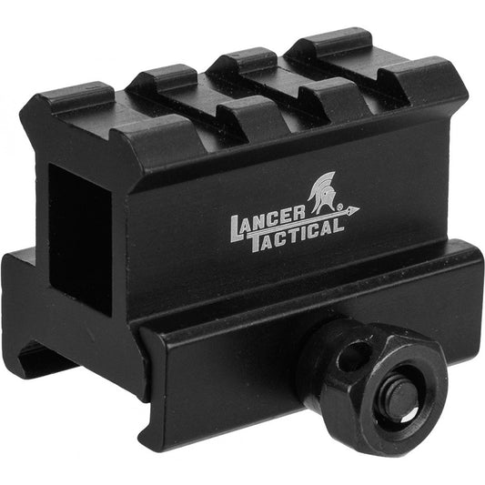 Lancer Tactical Aluminum 2-Slot Med-Profile Compact 1" Riser Mount - Black