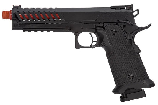 Lancer Tactical Knightshade Hi-Capa 5.1 Gas Blowback Airsoft Pistol - Black/Red