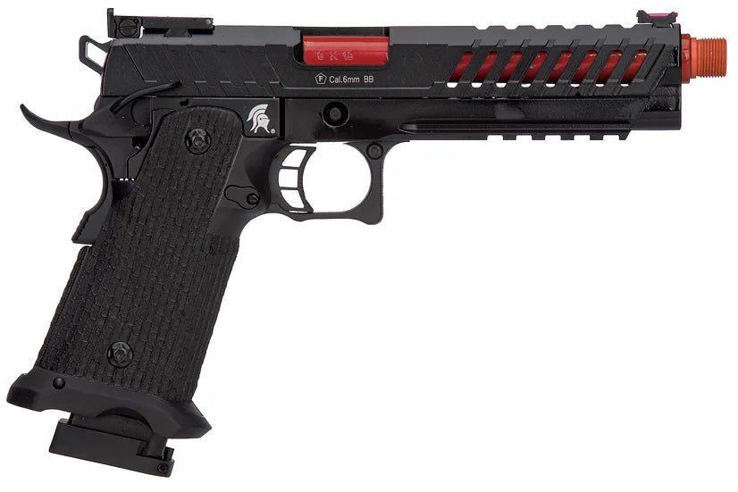 Lancer Tactical Knightshade Hi-Capa 5.1 Gas Blowback Airsoft Pistol - Black/Red