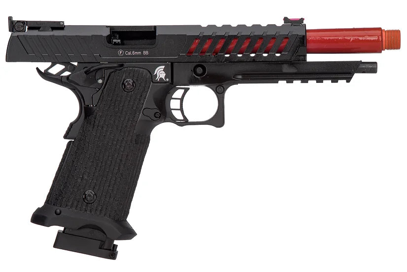 Lancer Tactical Knightshade Hi-Capa 5.1 Gas Blowback Airsoft Pistol - Black/Red