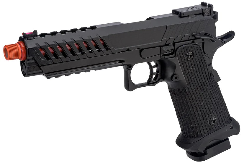 Lancer Tactical Knightshade Hi-Capa 5.1 Gas Blowback Airsoft Pistol - Black/Red