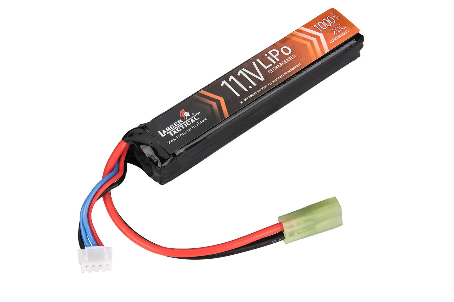 Lancer Tactical Airsoft AEG LiPo 11.1V 1000mAh 20C Stick Rechargeable Battery (Mini Tamiya)