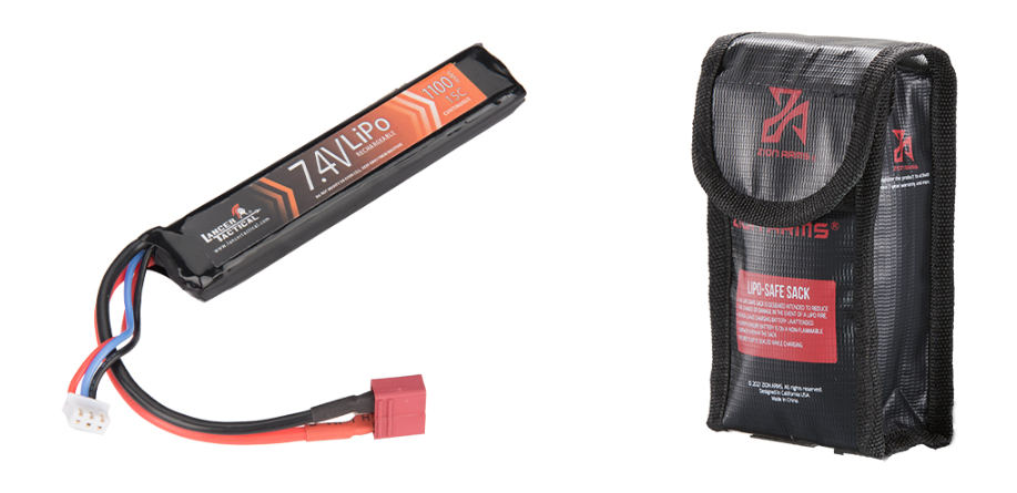 Lancer Tactical Airsoft AEG Lipo 7.4V 1100mAh 15C Stick Recharegable Battery (Deans)