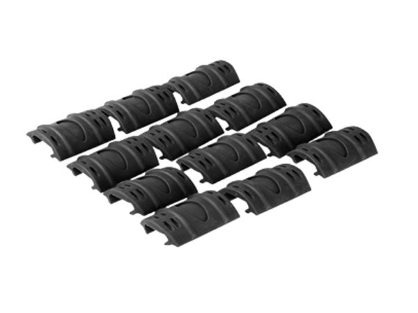 Lancer Tactical Airsoft Rubber RIS Rail Guard Cover (12 Pack) - Black (GG06-12)