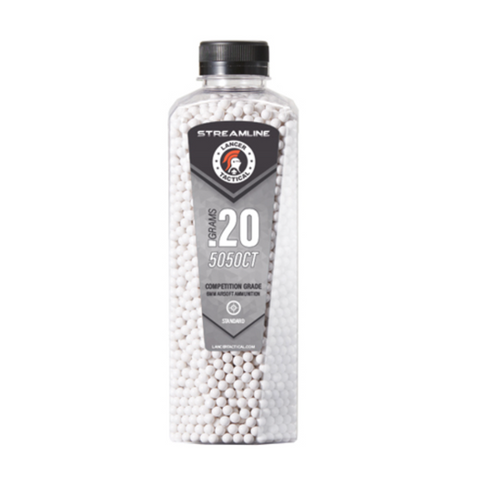 Lancer Tactical Streamline Competition Airsoft BBs (Bottle) - 0.20g 5050 Rounds - White