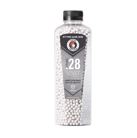 Lancer Tactical Streamline Competition Airsoft BBs (Bottle) - 0.28g 5050 Rounds - White