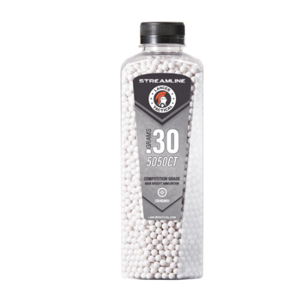 Lancer Tactical Streamline Competition Airsoft BBs (Bottle) - 0.30g 5050 Rounds - White