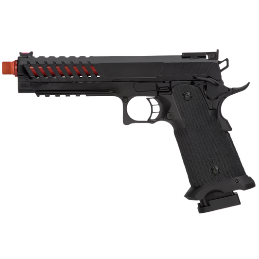 Lancer Tactical Knightshade Hi-Capa 5.1 GBB Green Gas Airsoft Pistol - Black/Red