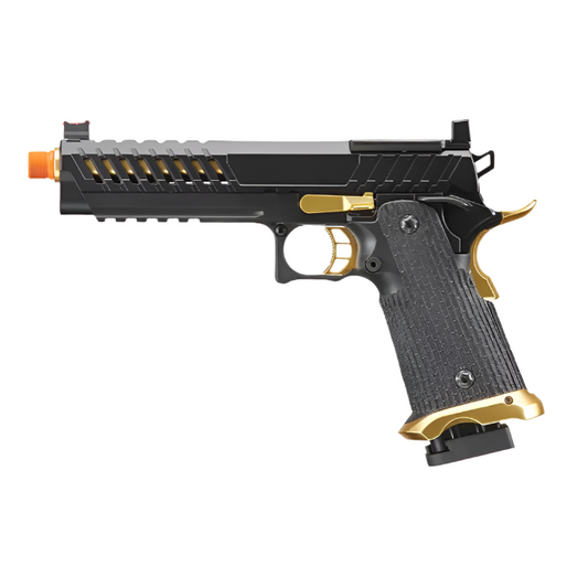 Lancer Tactical Knightshade Hi-Capa 5.1 GBB Green Gas Airsoft Pistol - Black/Gold