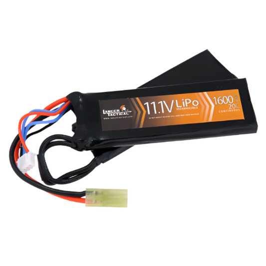 Lancer Tactical LiPo 11.1V 1600mAh 20C Nunchuck Rechargeable Battery (Mini Tamiya)