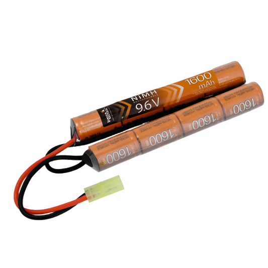 Lancer Tactical NiMH 9.6V 1600mAh Nunchuck Rechargeable Battery (Mini Tamiya)