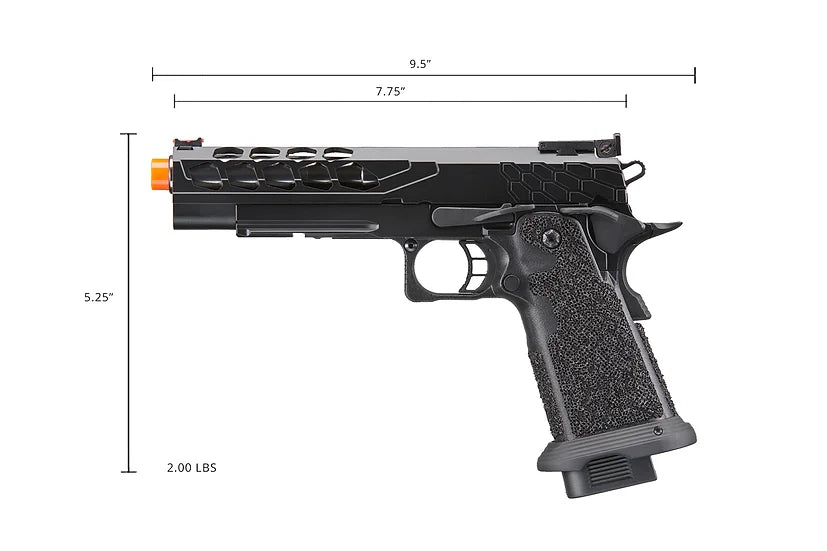 Lancer Tactical Stryk Hi-Capa 5.1 GBB Green Gas Airsoft Pistol - Black