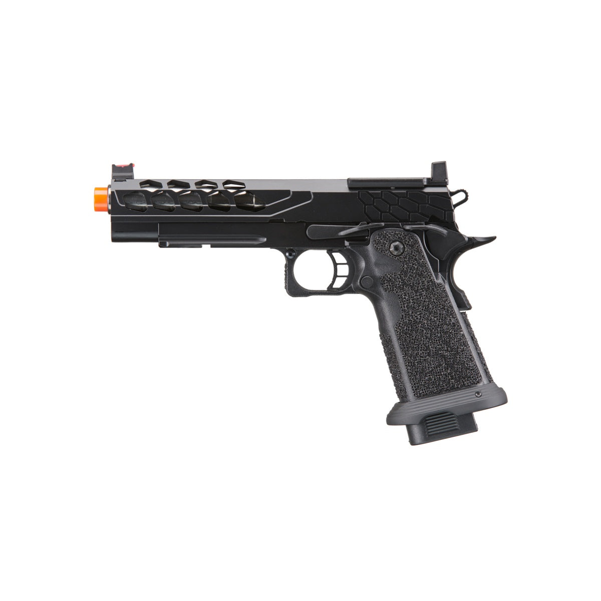 Lancer Tactical Stryk Hi-Capa 5.1 GBB Green Gas Airsoft Pistol w/Red Dot Mount - Black