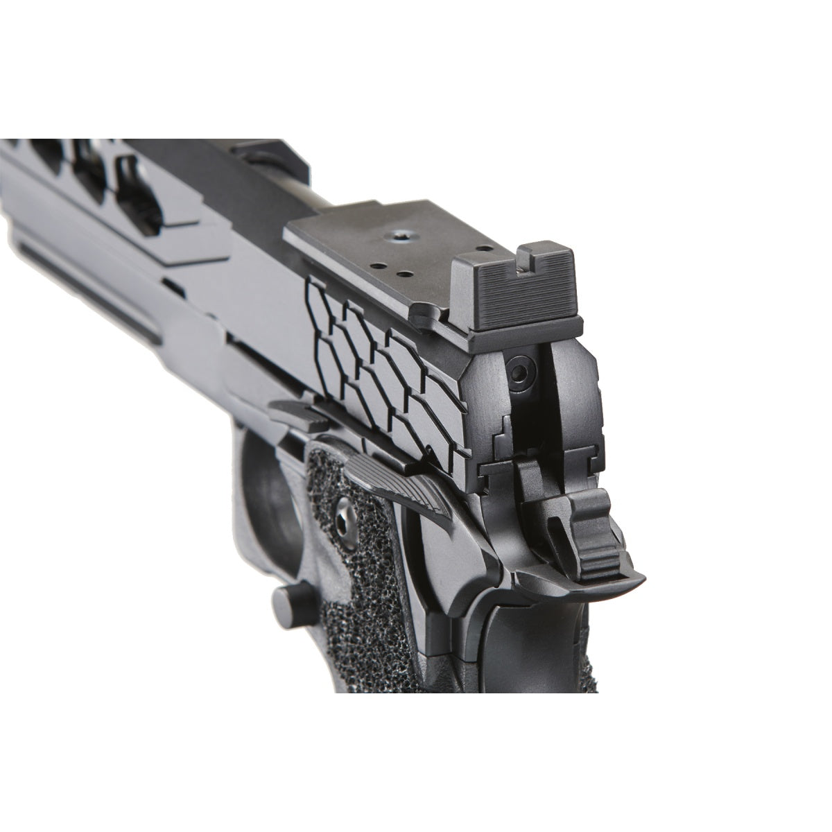 Lancer Tactical Stryk Hi-Capa 5.1 GBB Green Gas Airsoft Pistol w/Red Dot Mount - Black