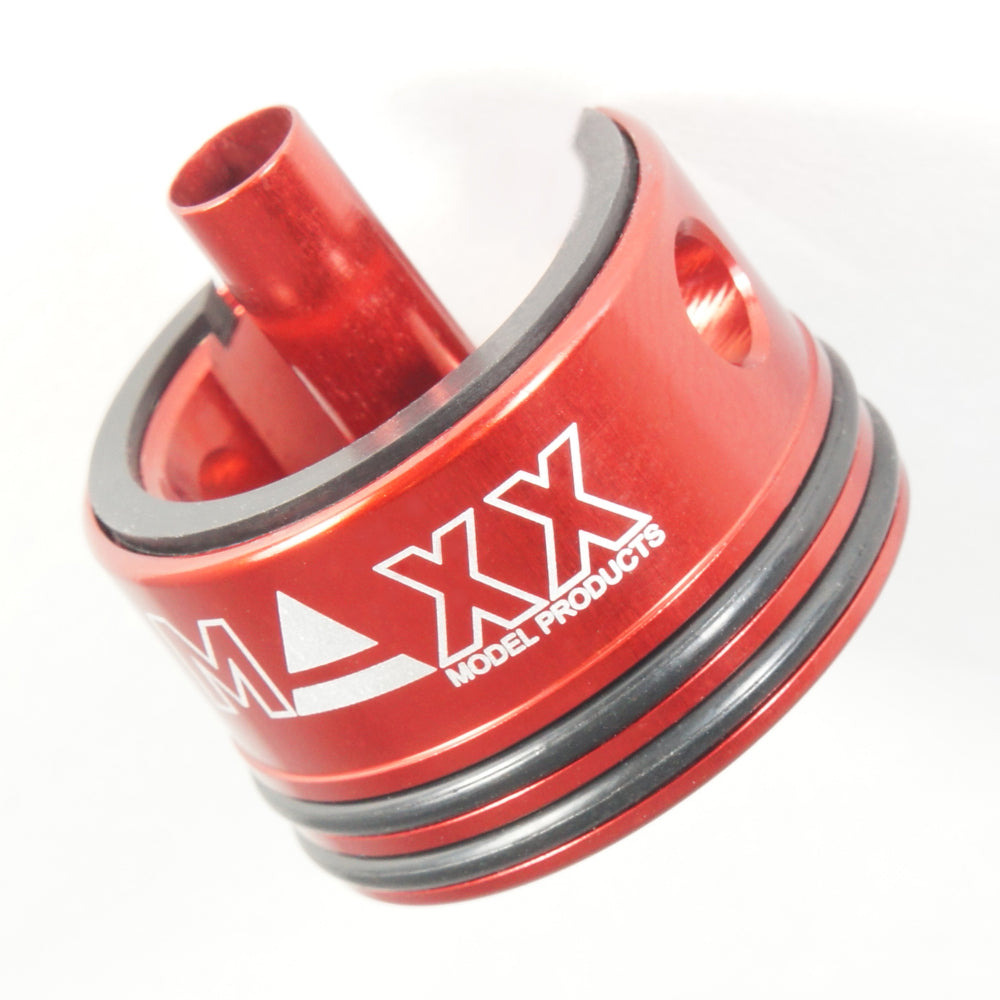 MAXX Airsoft AEG V2 M4 CNC Aluminum Gearbox Double Air Seal & Damper Cylinder Head - Red (GG09-12)