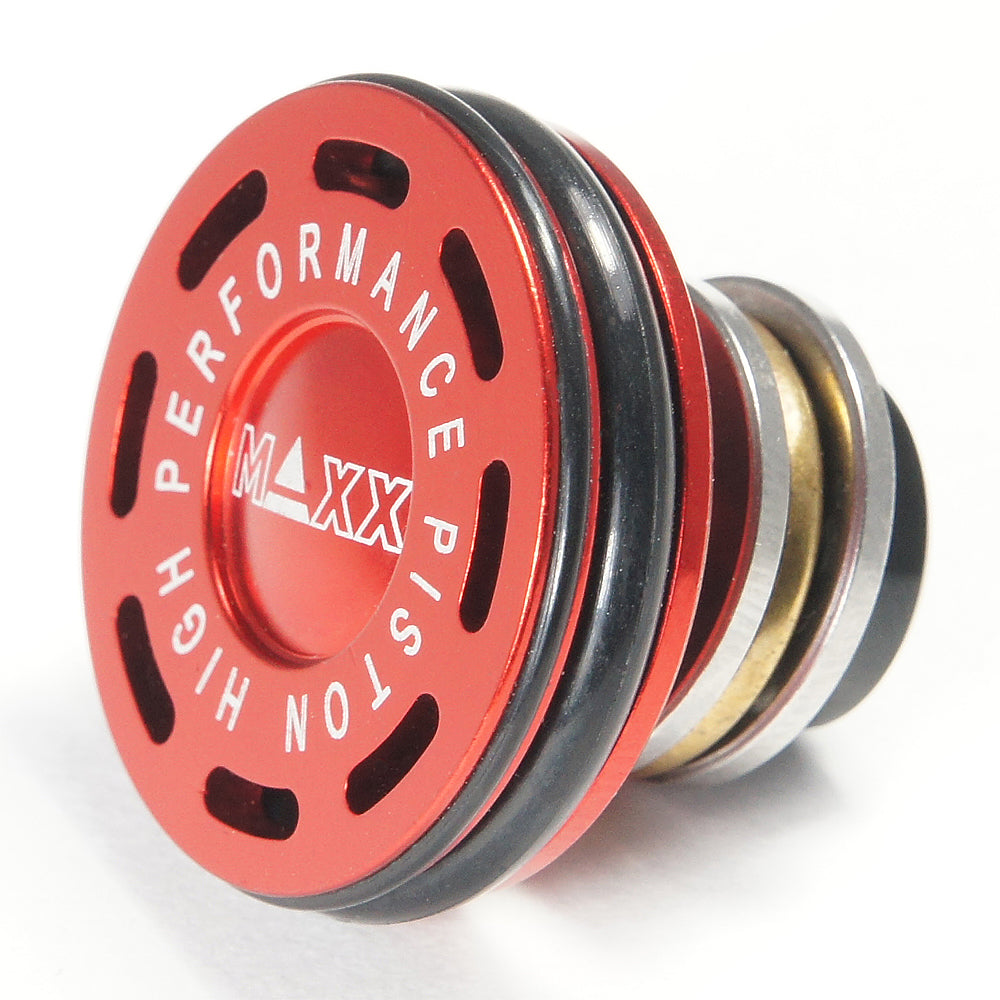 MAXX Airsoft AEG V2 M4 CNC Aluminum Double Oring Ball Bearing Piston Head - Red (GG09-12)