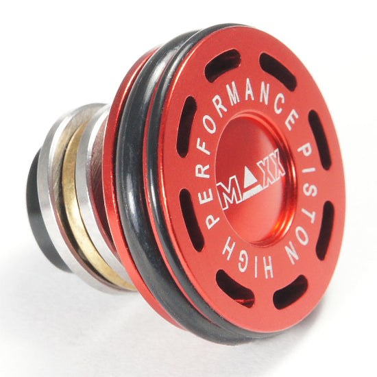 MAXX AEG V2 M4 CNC Aluminum Double O-ring Ball Bearing Piston Head - Red (GG09-12)