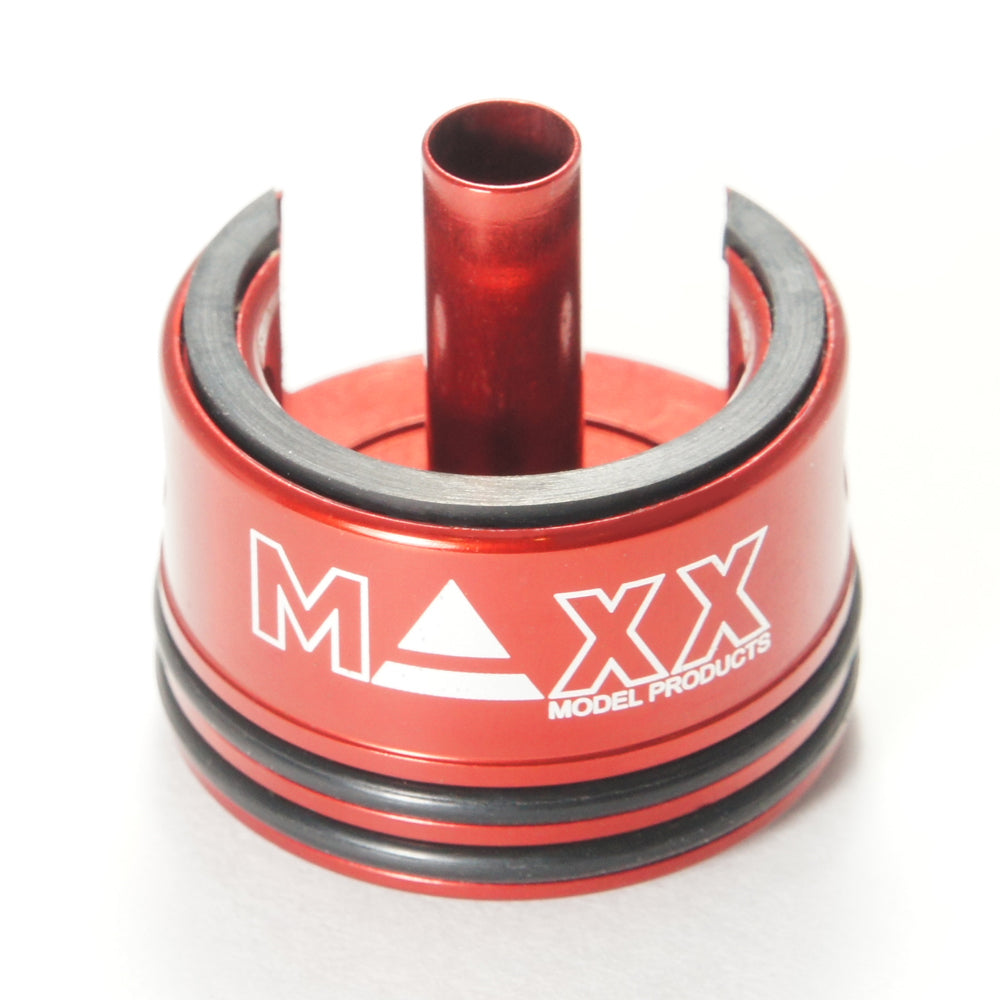 MAXX AEG V2 M4 CNC Aluminum Gearbox Double Air Seal & Damper Cylinder Head - Red (GG09-12)