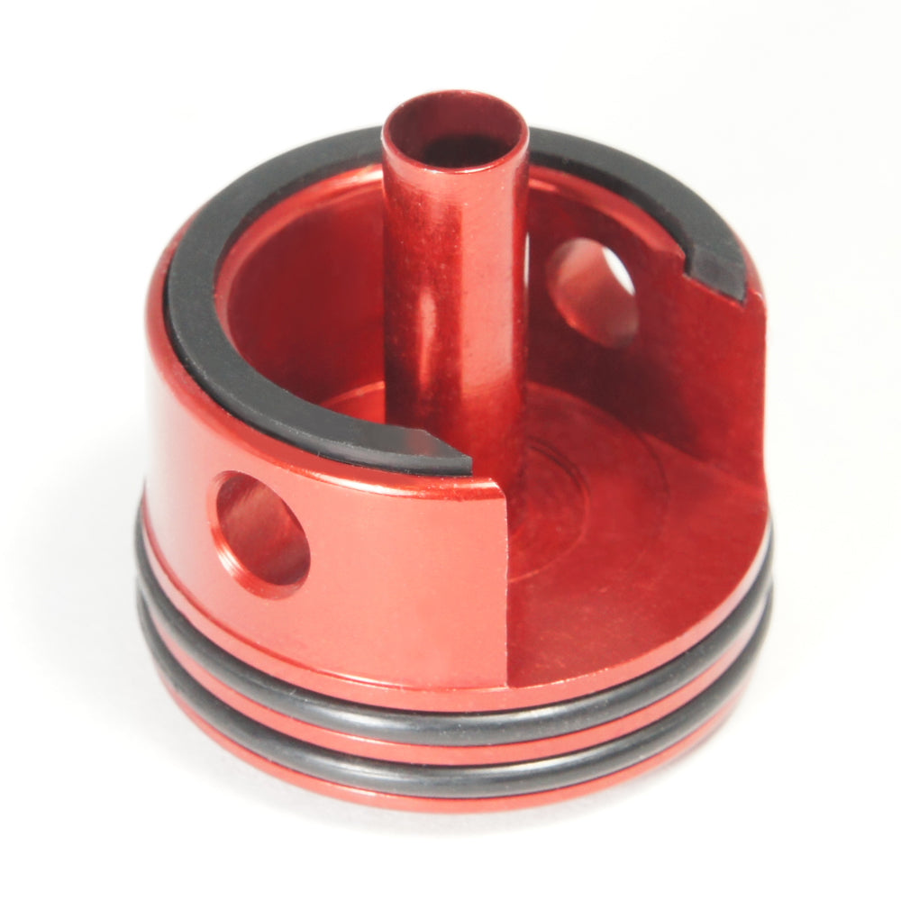 MAXX AEG V2 M4 CNC Aluminum Gearbox Double Air Seal & Damper Cylinder Head - Red (GG09-12)