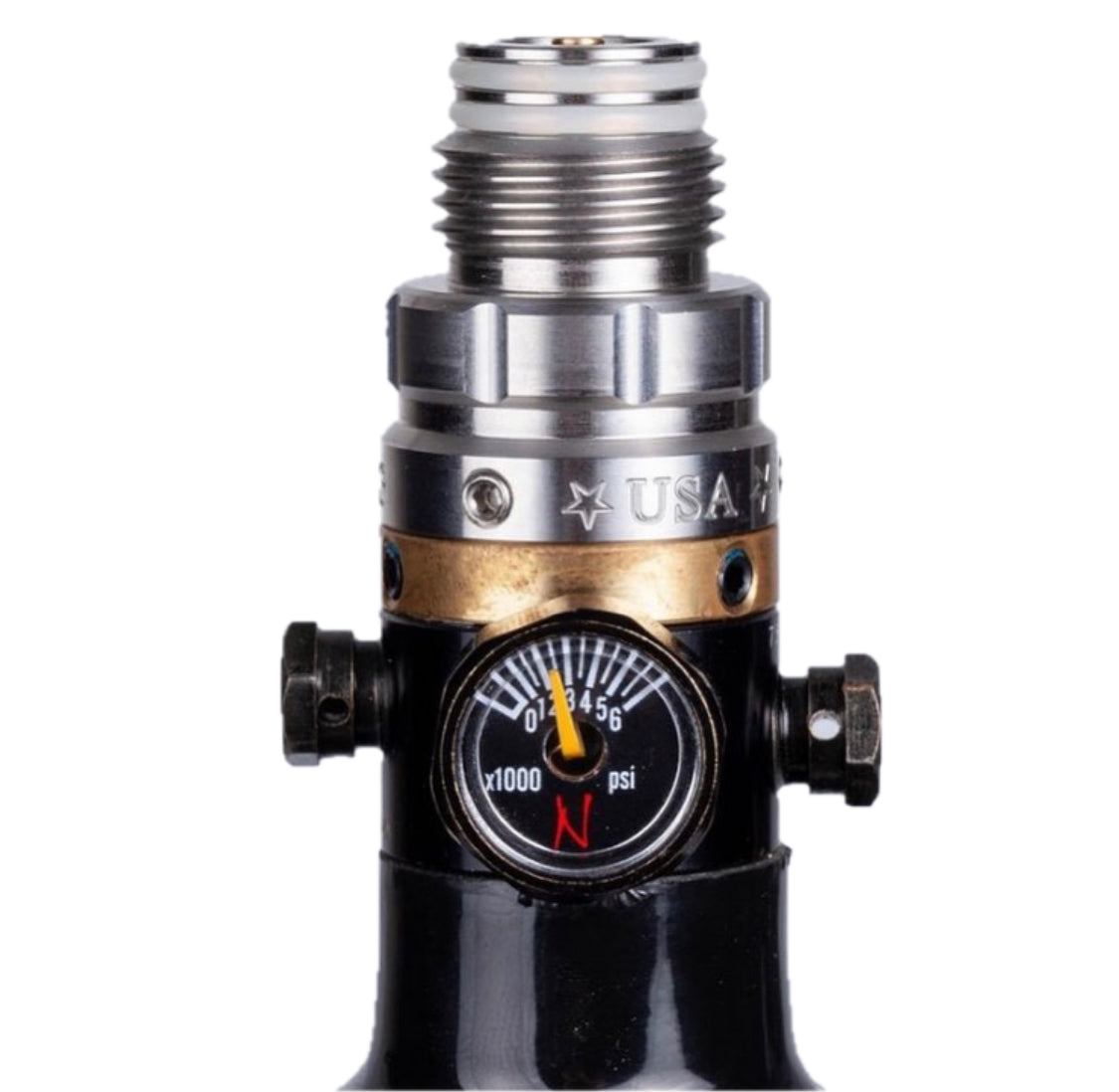 PBG Customs Ninja Pro V2 Compressed Air Tank Regulator Stainless Steel Bonnet (Standard Pin Valve)