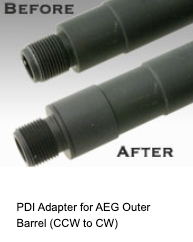 PDI Airsoft AEG Outer Barrel Conversion Adapter (14mm CCW to 14mm CW) - Black (GG08-10)