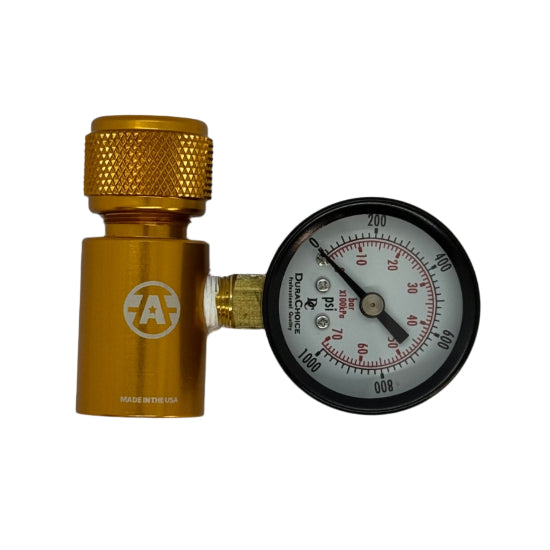 Paintball HPA Tank and Inline Regulator Pressure Tester (0-1000psi Gauge) - Gold (GG11-15)