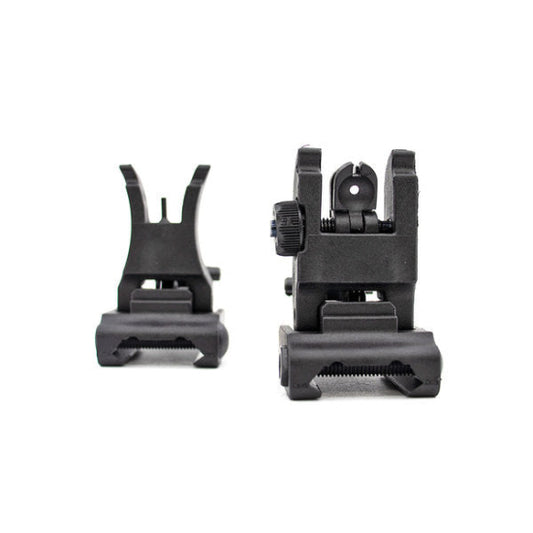 Valken Polymer Flip-Up Front & Rear Iron Sight Set (Picatinny) - Black (GG05-13)