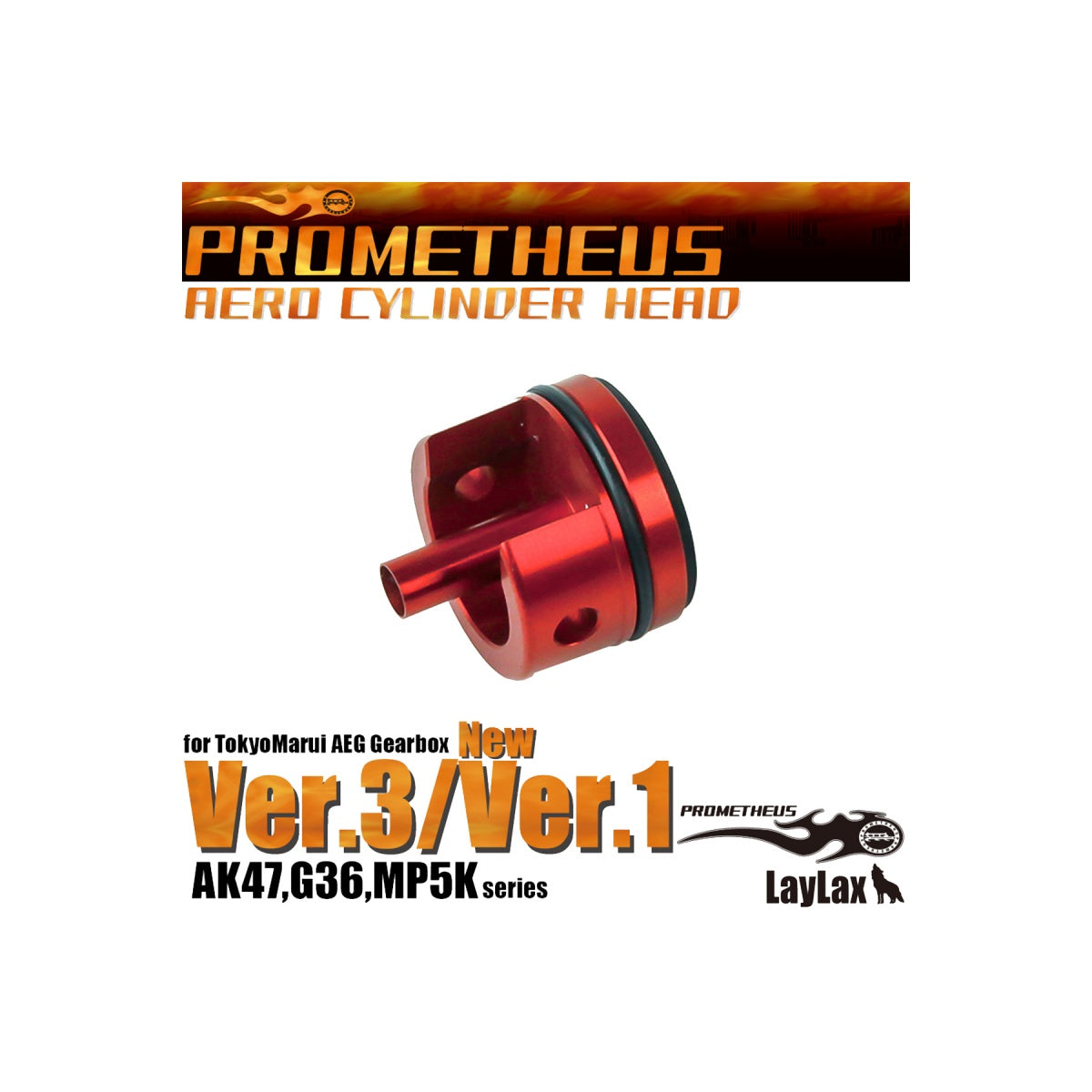 Prometheus Airsoft AEG V3 AK Aero Gearbox Cylinder Head - Red (GG06-11)