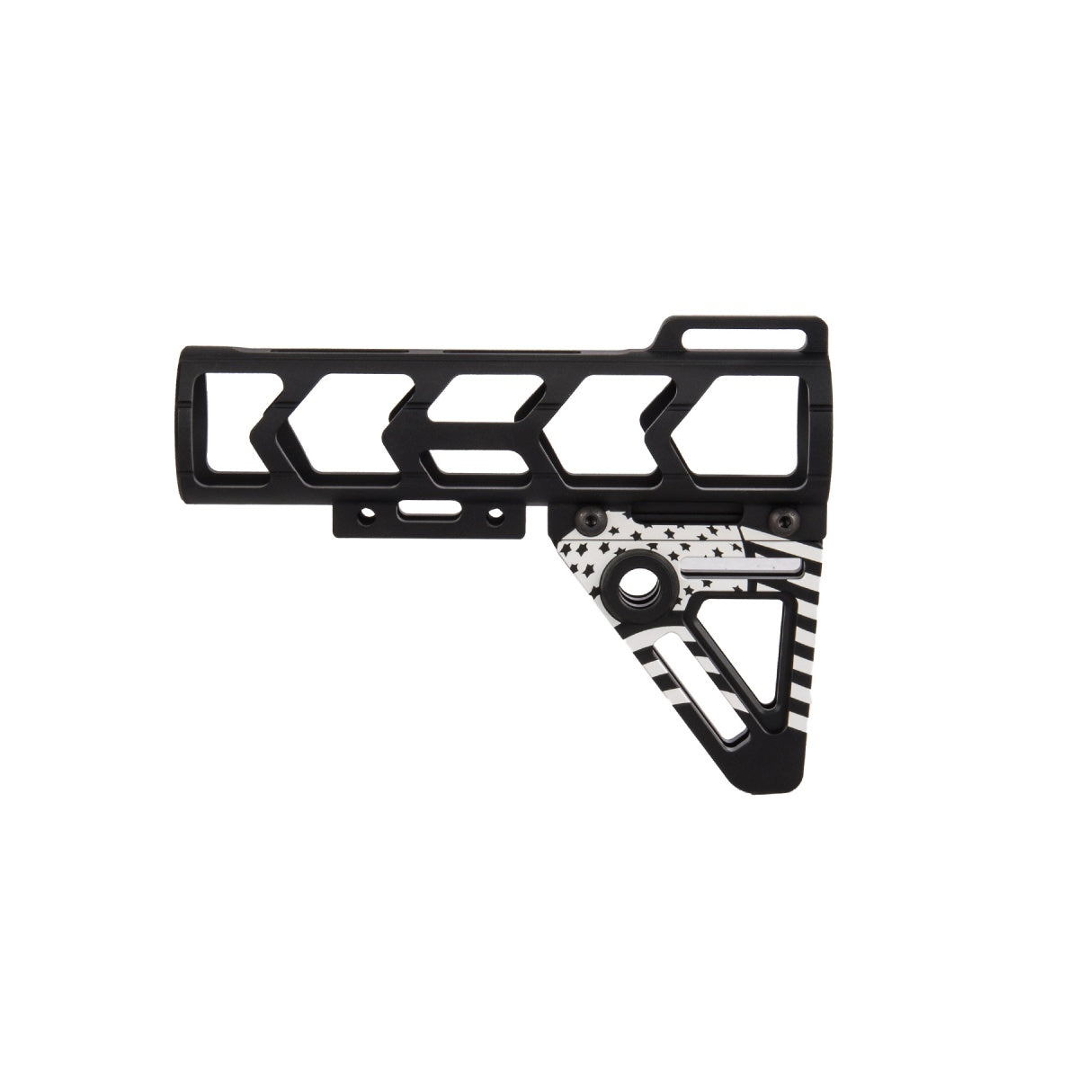 Ranger Armory Airsoft AEG M4 Skeletonized Aluminum Stock (US Flag Pattern) - Black (GG05-17)