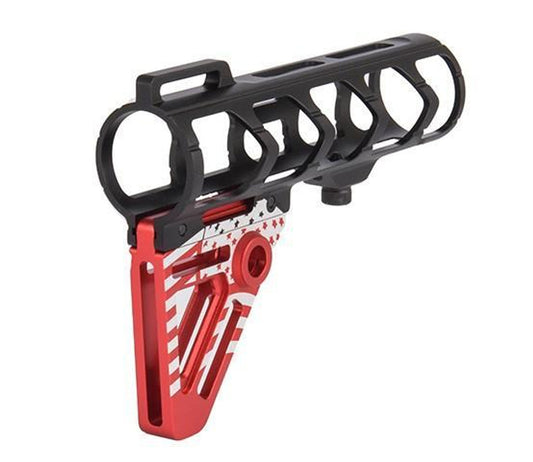 Ranger Armory Airsoft AEG M4 Skeletonized Aluminum Stock (US Flag Pattern) - Red (GG06-21)